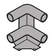 Двойной угловой держатель трубч. бортика галерей