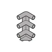 Тройной угловой держатель трубч. бортика галерей