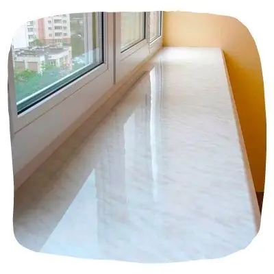 Глянцевый белый подоконник Danke