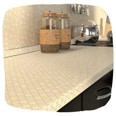 Бежевая столешница с рисунком