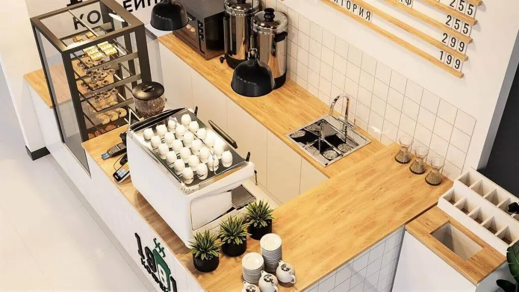Кофеная стойка в стиле минимализм