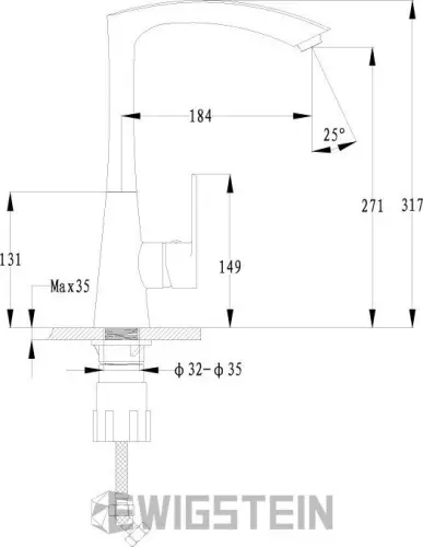 Смеситель 3723504 Ewigstein детальная картинка фото 2