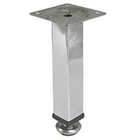 Опора цокольная КВАДРАТ регулируемая 25*25*100мм (хром) фото анонс товара