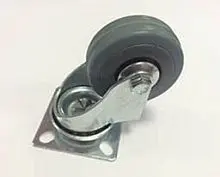 Опора колесная с площадкой 50мм колесо прорезиненное фото анонс товара