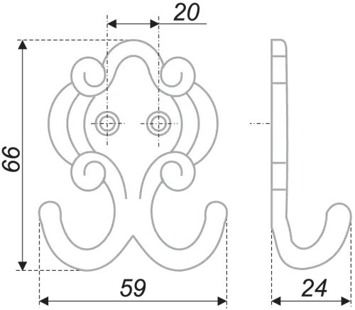Мебельный крючок K210 детальная картинка фото 2