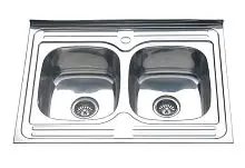 МОЙКА НАКЛАДНАЯ 800*600*0,8-180-2-Х ЧАШ.3,5" ПОЛИРОВ.+СИФОН фото анонс товара