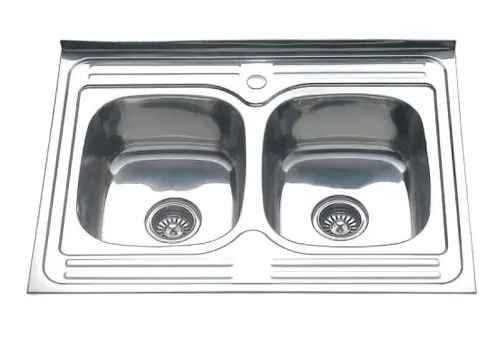 МОЙКА НАКЛАДНАЯ 800*600*0,8-180-2-Х ЧАШ.3,5" ПОЛИРОВ.+СИФОН детальная картинка