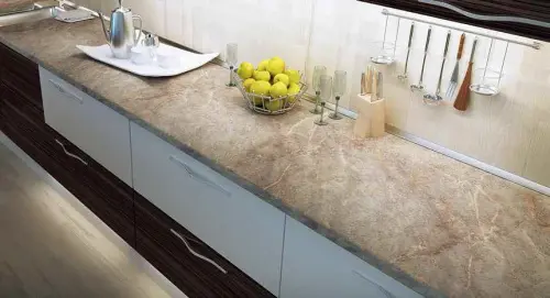 F8192MS Серая мраморная крошка Столешница Duropal матовая фото 12