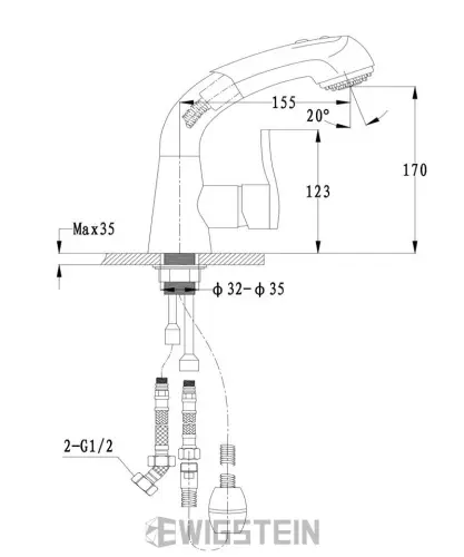Смеситель 3773518 Ewigstein детальная картинка фото 2