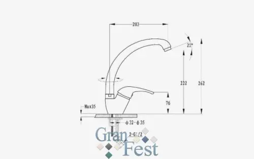 Смеситель 1024 GranFest детальная картинка фото 3