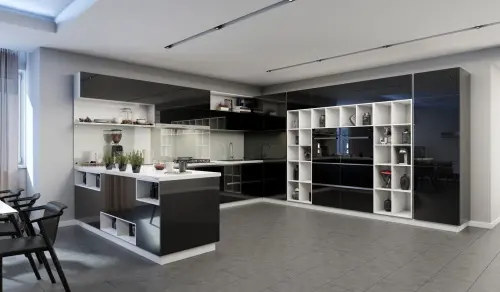 Фасад МДФ ALVIC LUXE Antracita высокий глянец детальная картинка фото 8