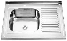 МОЙКА НАКЛАДНАЯ 800*600*0,8-180,1.5" МАЛ.В.ЛЕВ+СИФОН Б/П К фото анонс товара