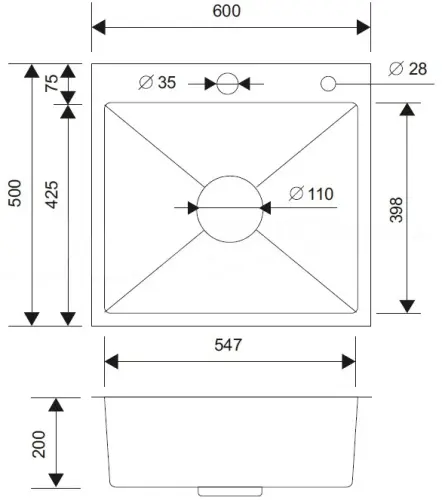 Мойка MAGNAT Lagoon MG6050BL satin детальная картинка фото 2