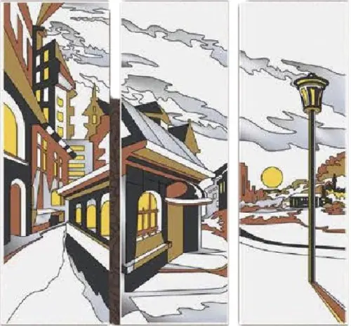 Витражи (трехдверные) 3058 детальная картинка