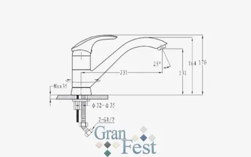Смеситель 1924 GranFest детальная картинка фото 2