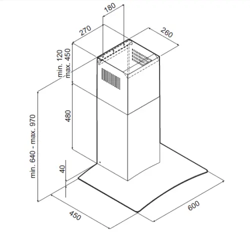 Купольная вытяжка Monsher FLY 60 X детальная картинка фото 4