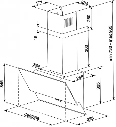 Наклонная вытяжка Monsher KVAZI 60 W детальная картинка фото 7
