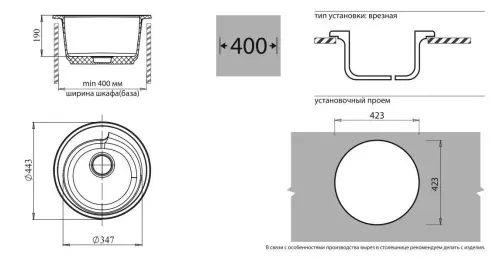Мойка RONDO GF-R450 GranFest детальная картинка фото 14