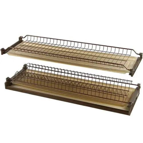 Сушилка для посуды 2-х уровневая с рамой и поддоном INOXA (бронза)