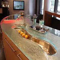 Столешницы из Стекла сложной формы фото