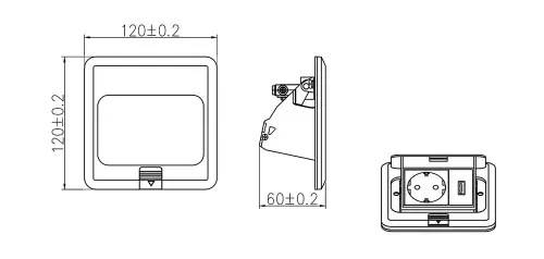 Розетка встраиваемая одинарная + USB детальная картинка фото 2