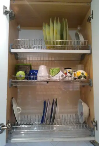 Сушилка для посуды 2-х уровневая с рамой и поддоном INOXA (бронза) фото 4