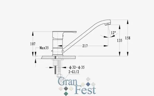 Смеситель 0123 GranFest детальная картинка фото 2