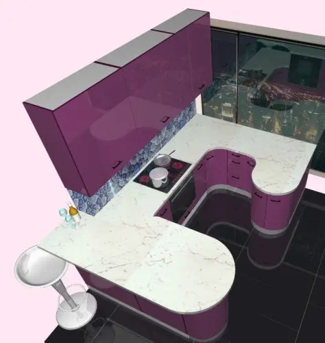 Кухня "Фуксия" детальная картинка фото 7