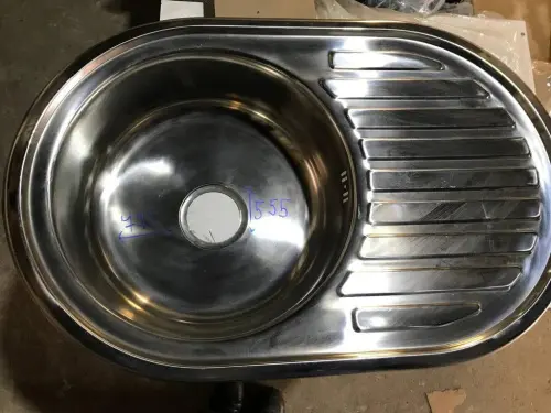 Мойка металл врезная 770*500мм с крылом детальная картинка фото 2