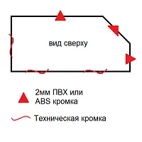 Барная стойка под скос (2,0мм кромка)