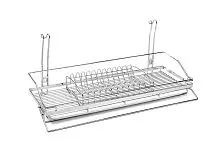 Большая сушилка для посуды на рейлинг с поддоном Lotti (хром) фото анонс товара