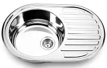 МОЙКА ВРЕЗНАЯ 770*500*0,6-160,3.5" ОВАЛ ПОЛИРОВ+СИФОН.К фото анонс товара