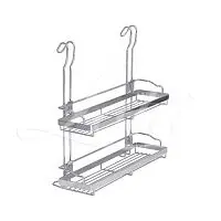 Полка 330мм многоцелевая 2-уровневая на рейлинг Lotti (хром) фото анонс товара