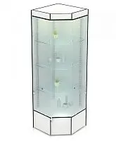 Витрина угловая стеклянная с подсветкой 2000х600х600мм