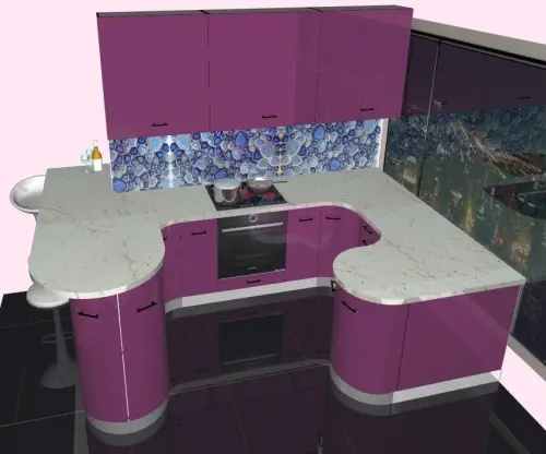 Кухня "Фуксия" детальная картинка фото 14