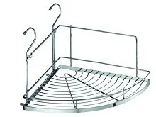 Полка 230мм угловая закругленная на рейлинг Lotti (хром) фото анонс товара