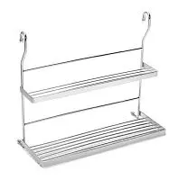 Полка 350мм многоцелевая 2-уровневая на рейлинг Lotti (хром) фото анонс товара