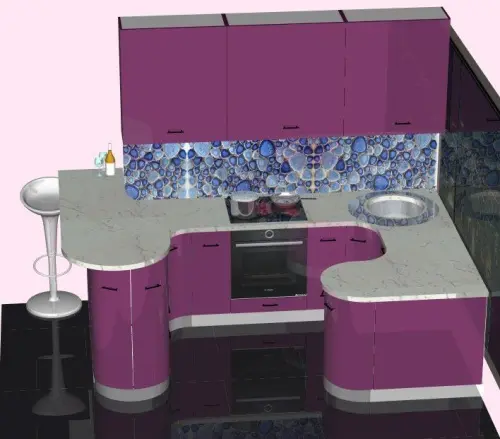 Кухня "Фуксия" детальная картинка фото 11