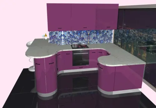 Кухня "Фуксия" детальная картинка фото 9