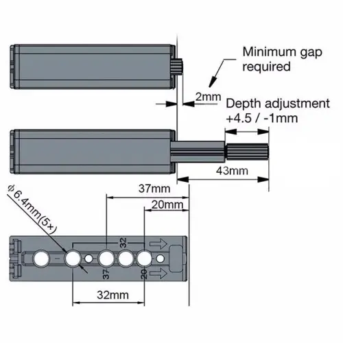 Толкатель для фасадов (механизм для дверей без ручек) фото 5 Толкатель для фасадов (механизм для дверей без ручек) детальная картинка фото 5
