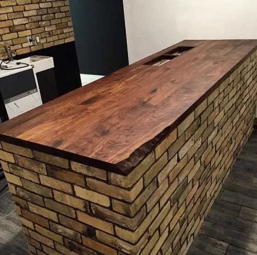 Столешница из массива Американского Ореха детальная картинка фото 4