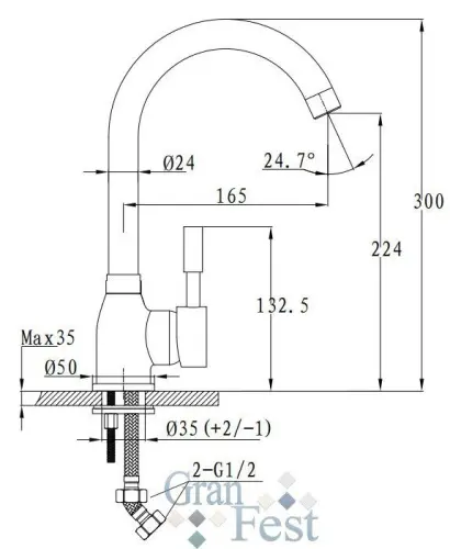 Смеситель 3324 GranFest детальная картинка фото 2