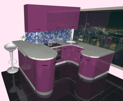 Кухня "Фуксия" детальная картинка фото 13