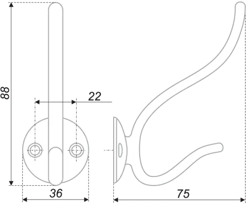 Мебельный крючок K208 фото 2