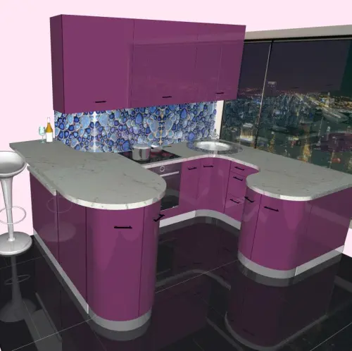 Кухня "Фуксия" детальная картинка