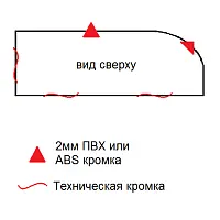 Барная стойка с закруглением (2,0мм кромка)