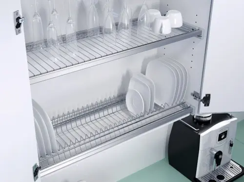 Сушилка для посуды 2-х уровневая с рамой и поддоном INOXA (бронза) фото 3