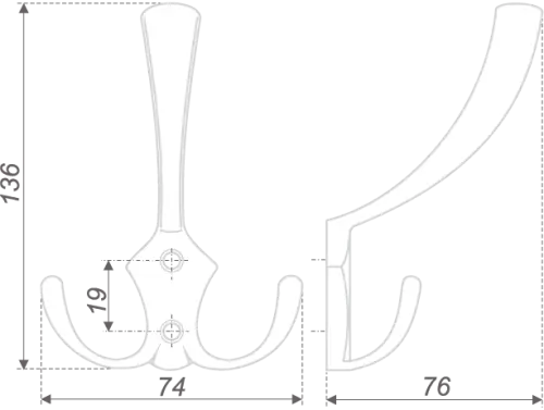 Мебельный крючок K302 фото 2 Мебельный крючок K302 фото 2