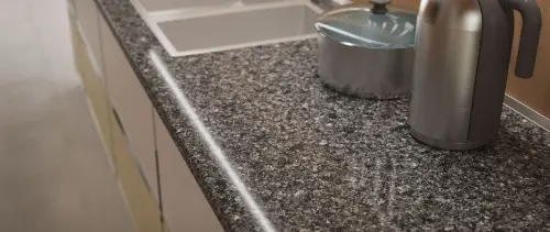 F8192MS Серая мраморная крошка Столешница Duropal матовая фото 7