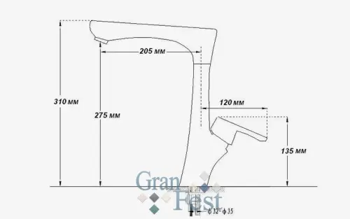 Смеситель 3923 GranFest детальная картинка фото 3